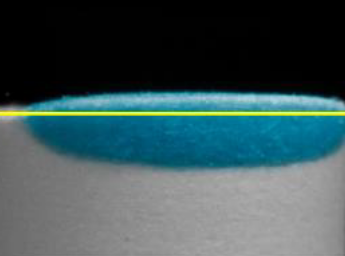 Swelling of a (compressed) cellulose fibre stack after drop deposition.